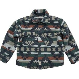 Zara Kids Limited Edition Southwest Style Shacket Shirt Aztec  Heavyweight Sz 6